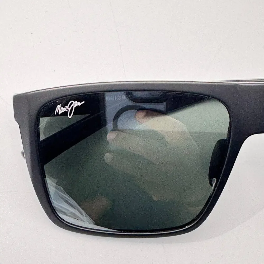 Maui Jim Sunglasses Honokalani MP-BG MJ455-02 Black Square Gray Polarized Lens